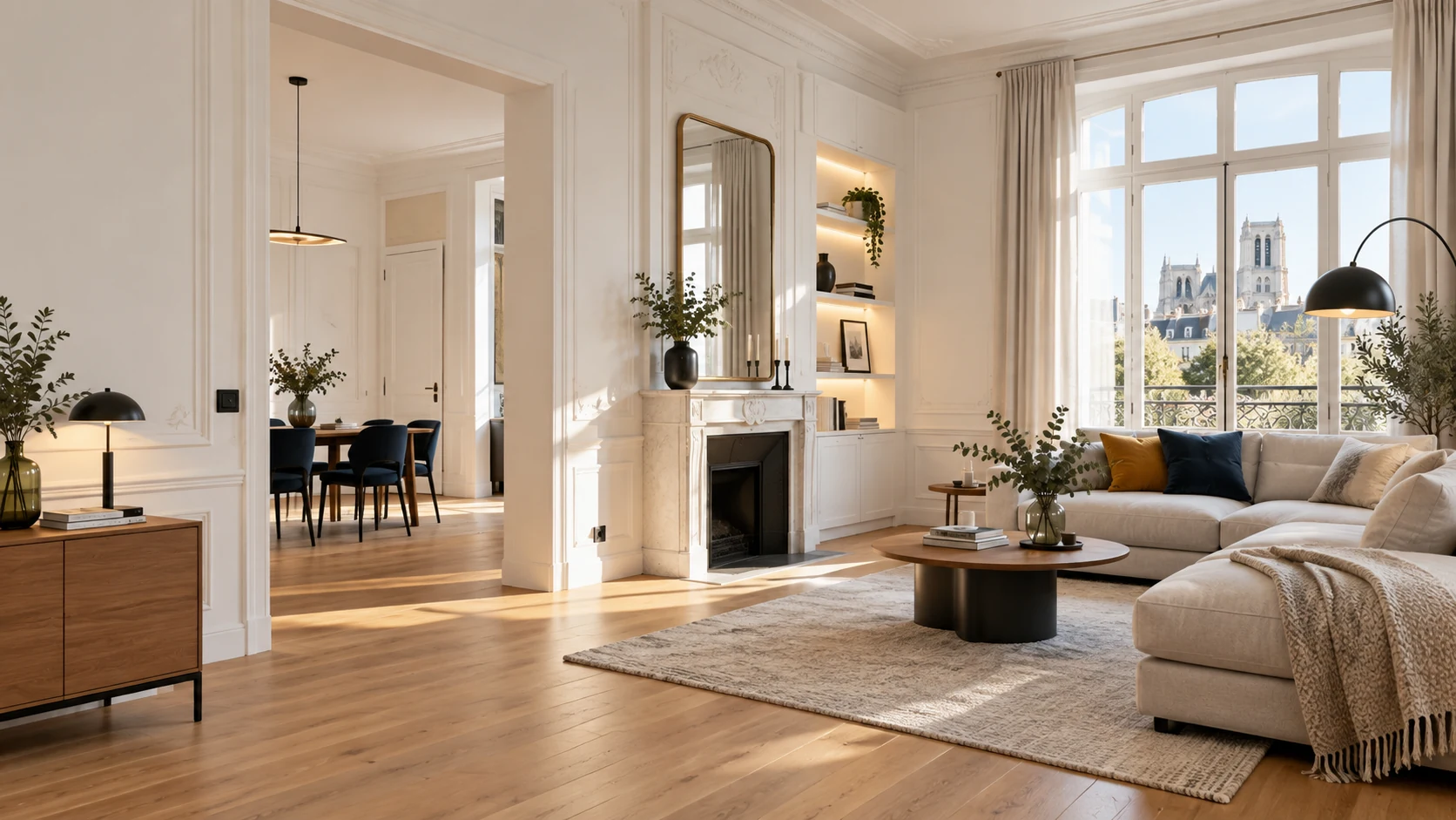 Illustration d’un intérieur contemporain lumineux